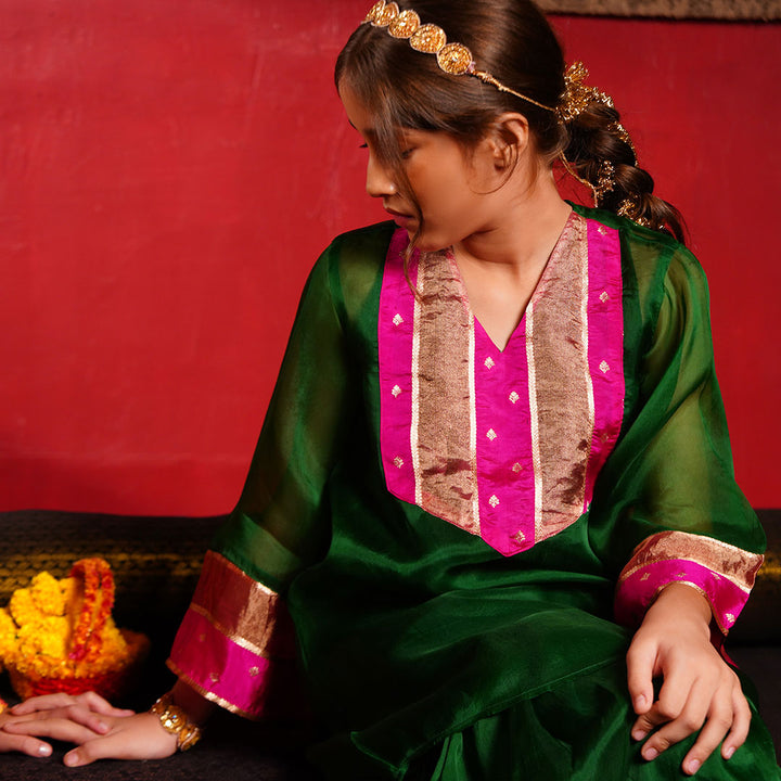 Dil-e- Roshni Suit With Pink pant for girls