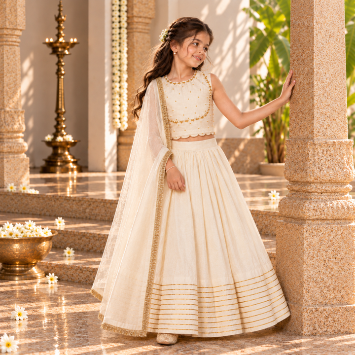 The Ivory Heirloom Lehenga for girls