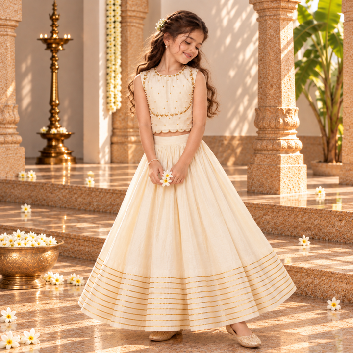 The Ivory Heirloom Lehenga for girls