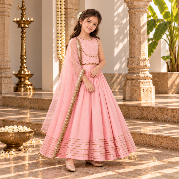 Gulabi choli lehenga for girls