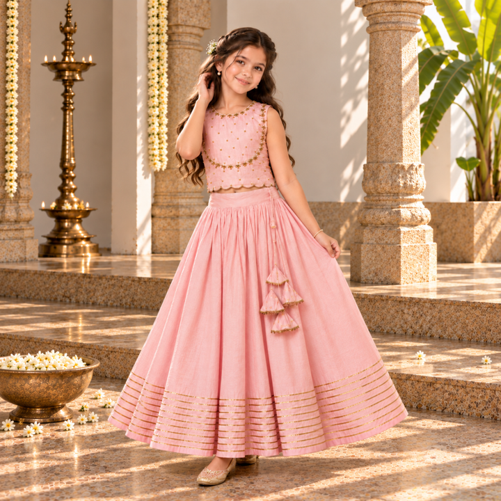 Gulabi choli lehenga for girls