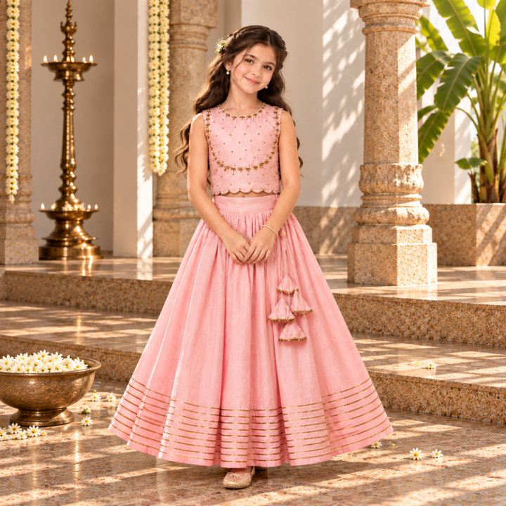 Gulabi choli lehenga for girls