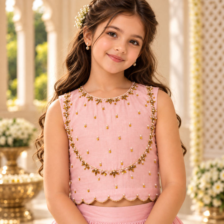 Gulabi choli lehenga for girls
