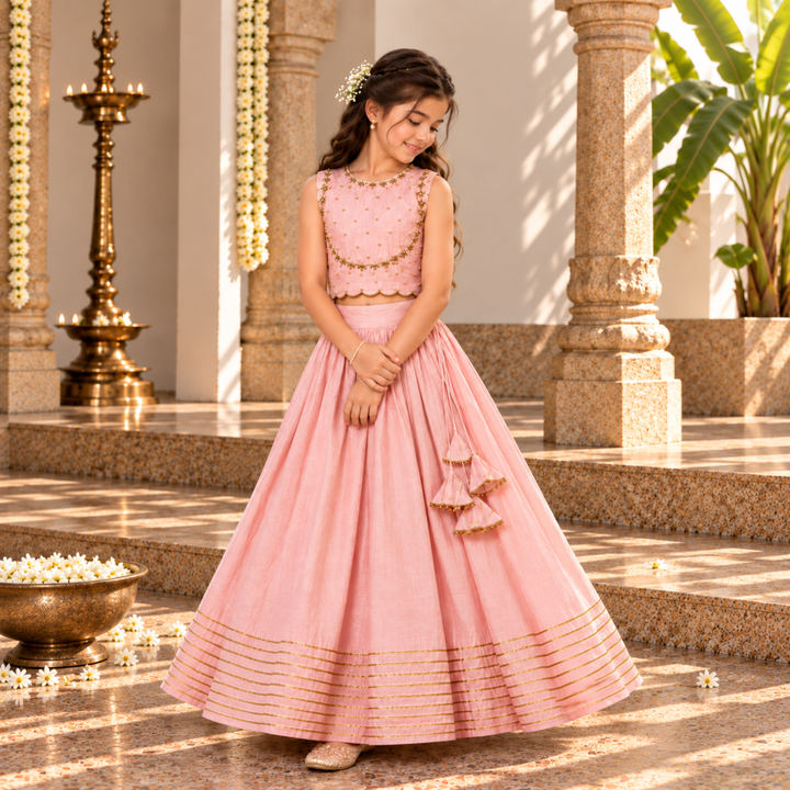 Gulabi choli lehenga for girls