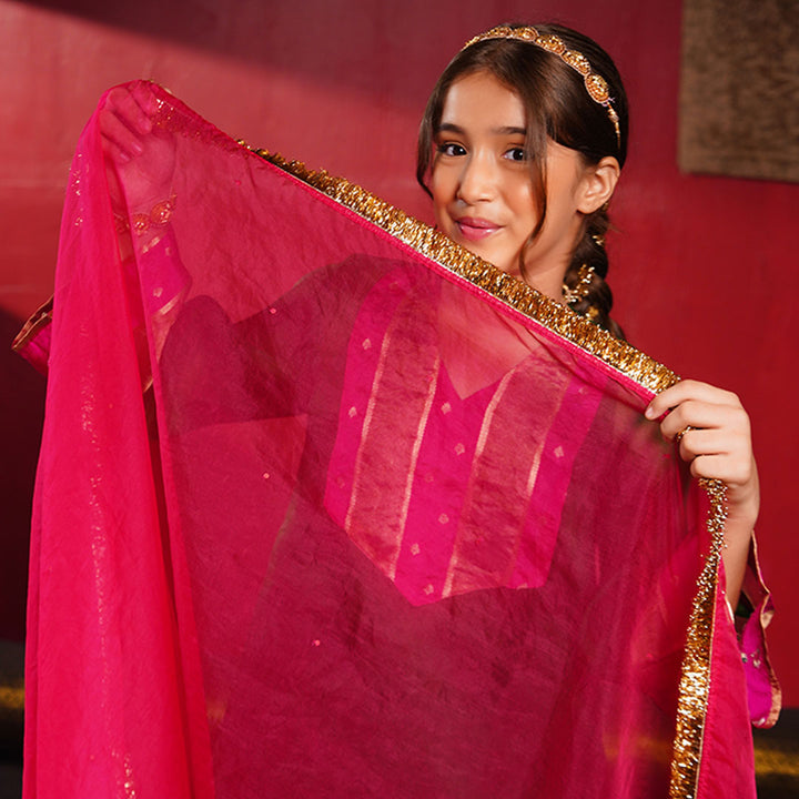 Dil-e- Roshni Suit With Pink pant for girls