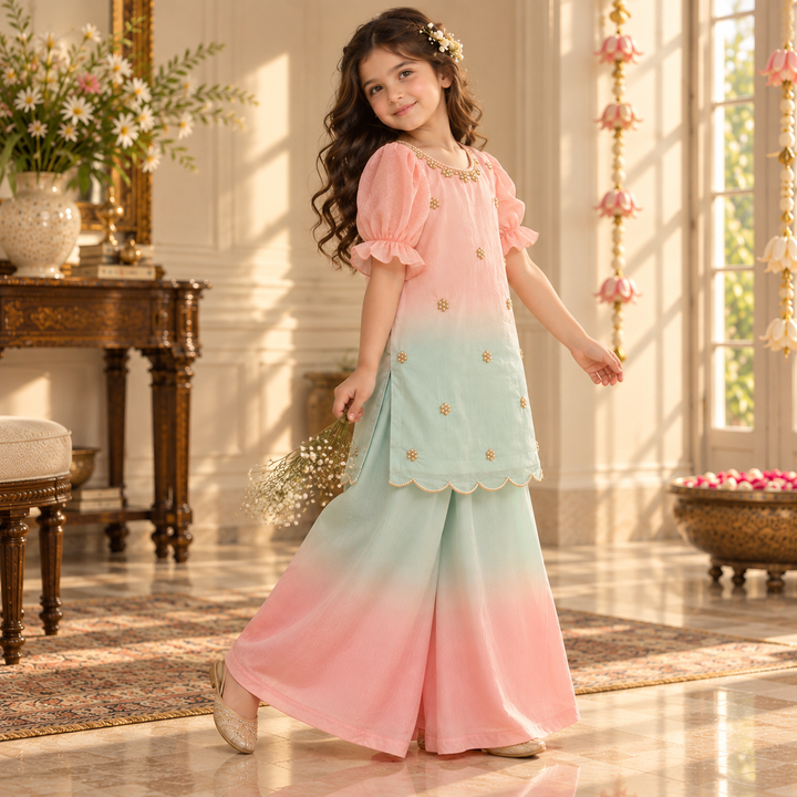 Ombre Pearl — Chanderi Sharara Set