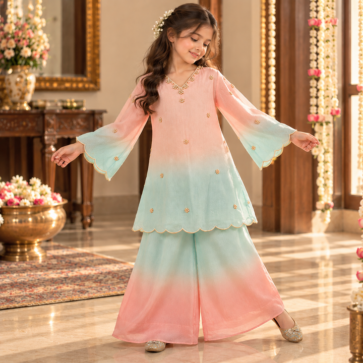 Candy Ombre Pearl — Chanderi Sharara Set
