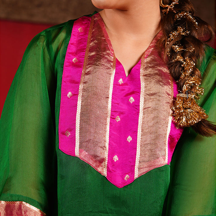 Dil-e- Roshni Suit With Pink pant for girls