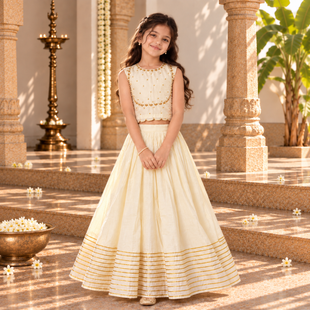 The Ivory Heirloom Lehenga for girls