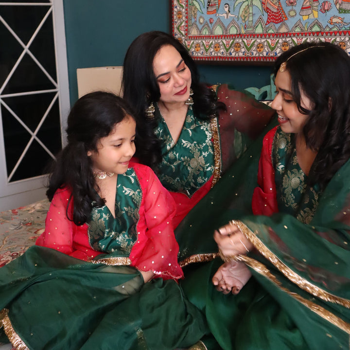 Hyderabad couture inspired golden tissue farshi salwar