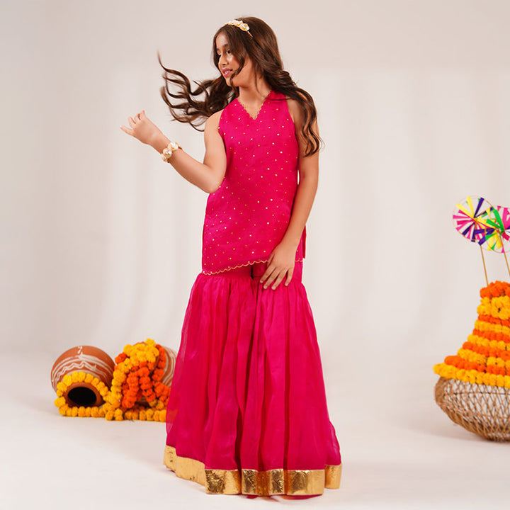 Festive sharara outfit mustard crepe fabric Diwali wedding wear Gurgaon DLF