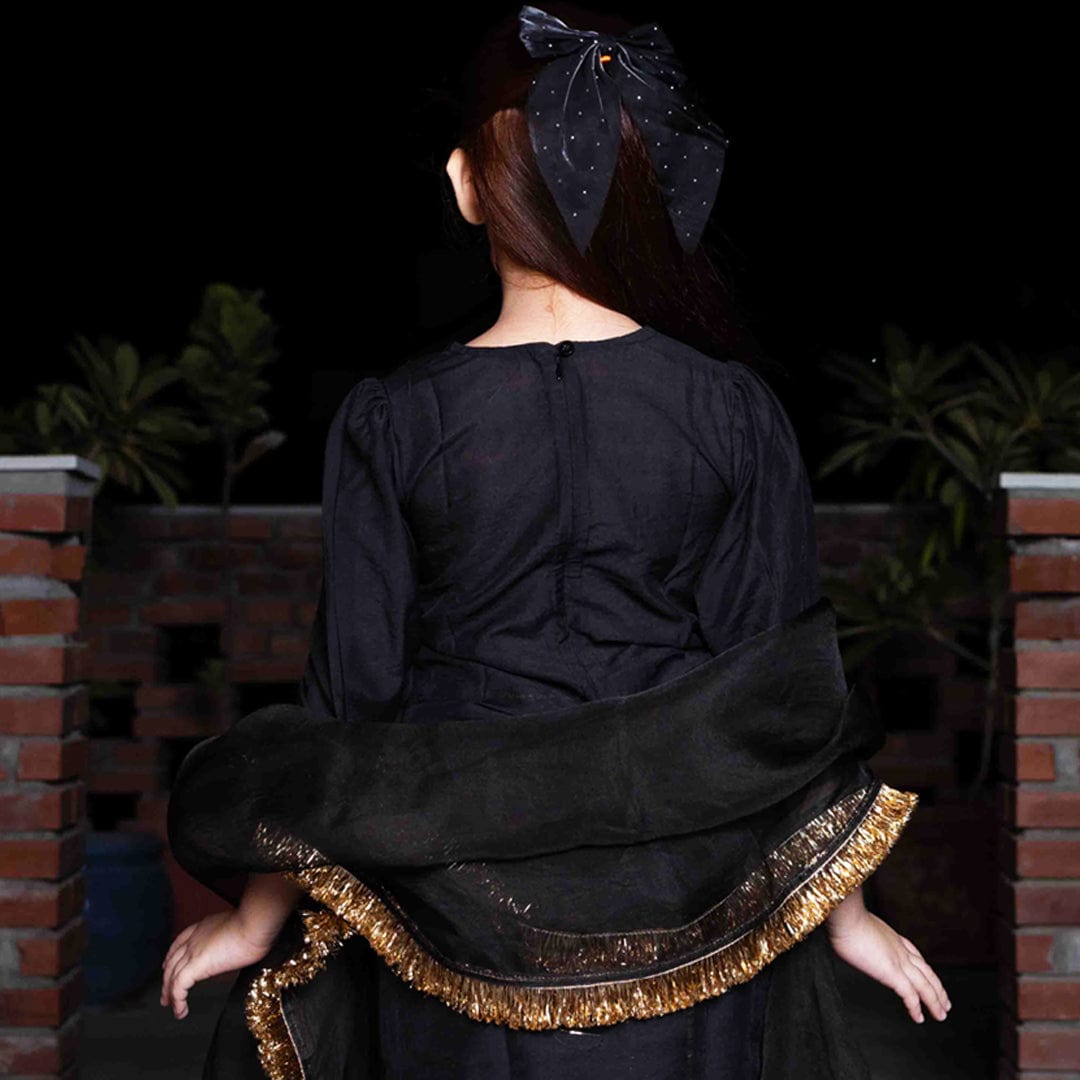 Designer black salwar outfit for girls handcrafted festive wear Hyderabad India