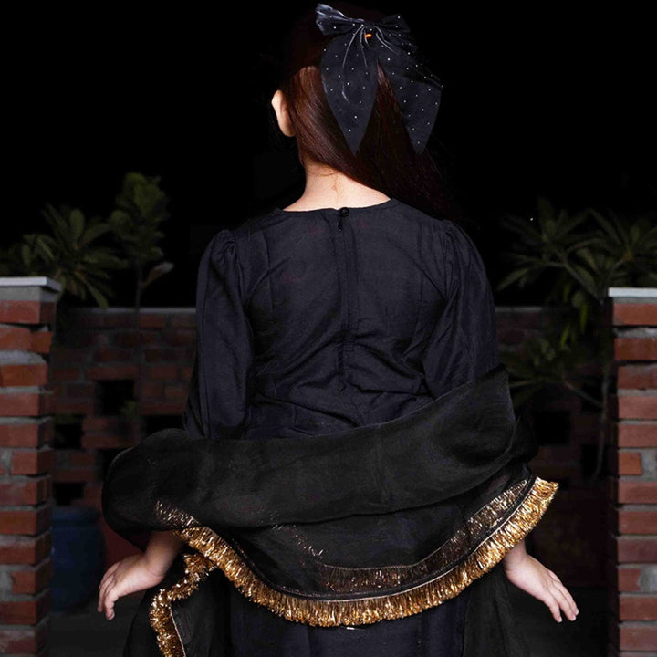 Designer black salwar outfit for girls handcrafted festive wear Hyderabad India