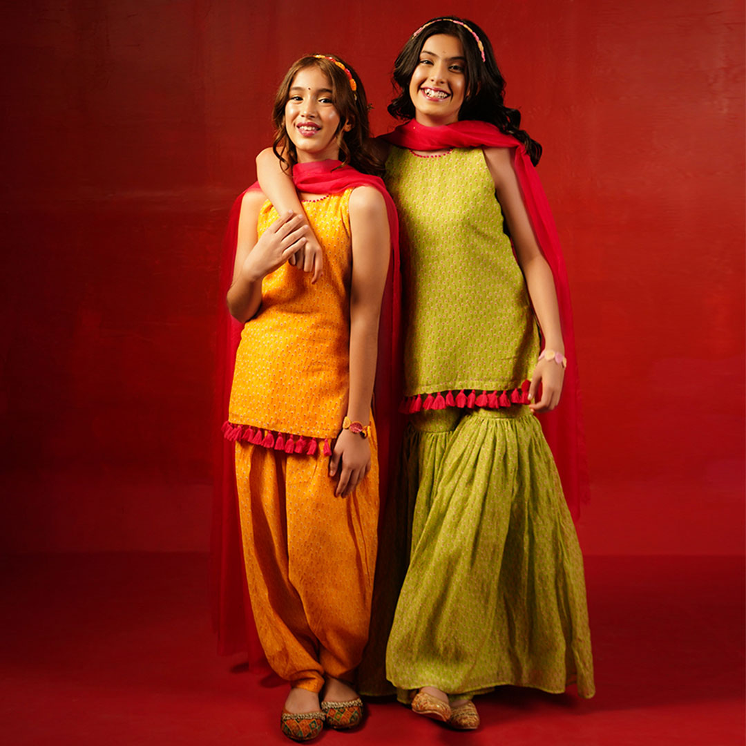 Kids ethnic suit salwar luxury wear for Sangeet
