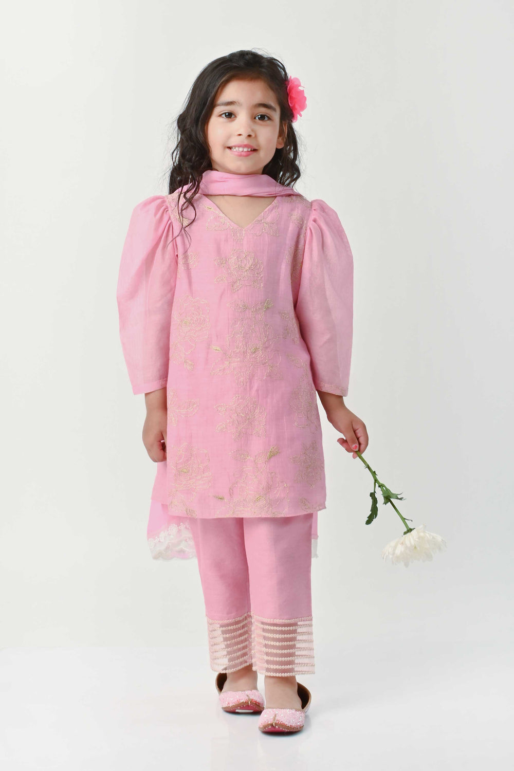 Designer pink ethnic outfit for girls for Eid and NRI weddings in UAE