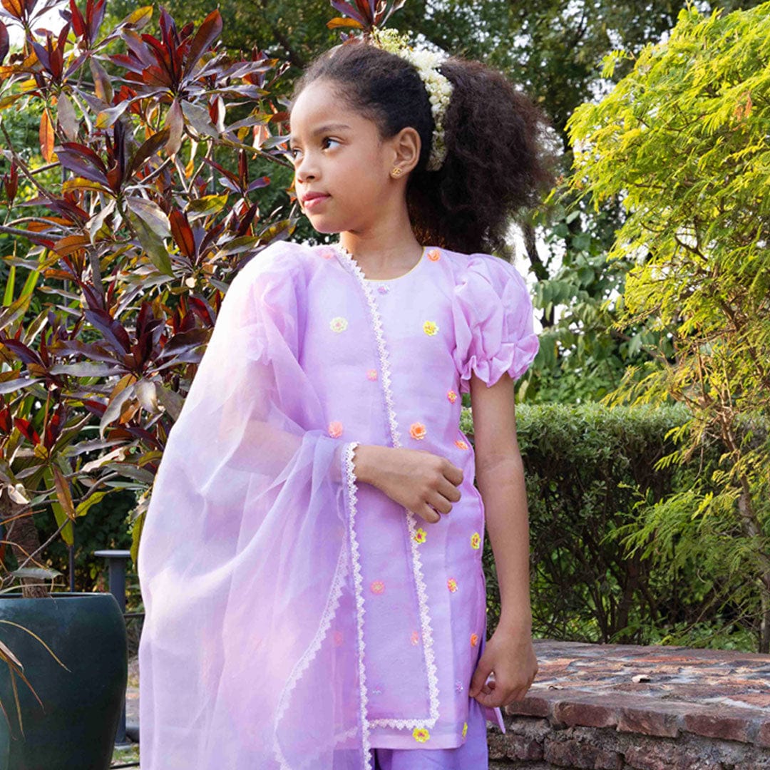 Designer purple salwar outfit for girls handcrafted festive wear Hyderabad India