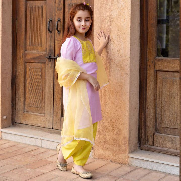 Designer yellow and pink salwar outfit for girls haldi mehendi wedding UAE Hyderabad