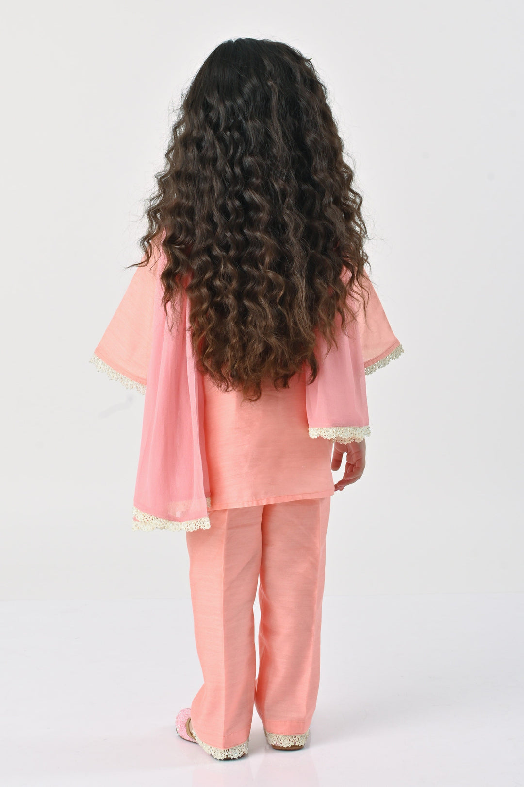 Elegant peach salwar set for girls luxury wedding outfit UAE Hyderabad