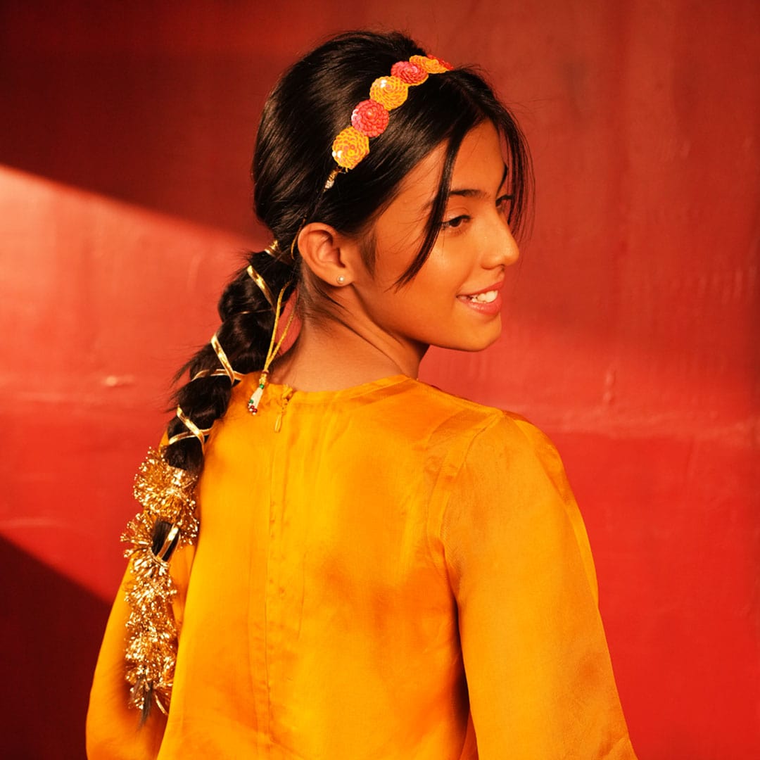 Ethnic golden handmade choker with sequins for teens Indian salwar lehenga in Sydney & Singapore