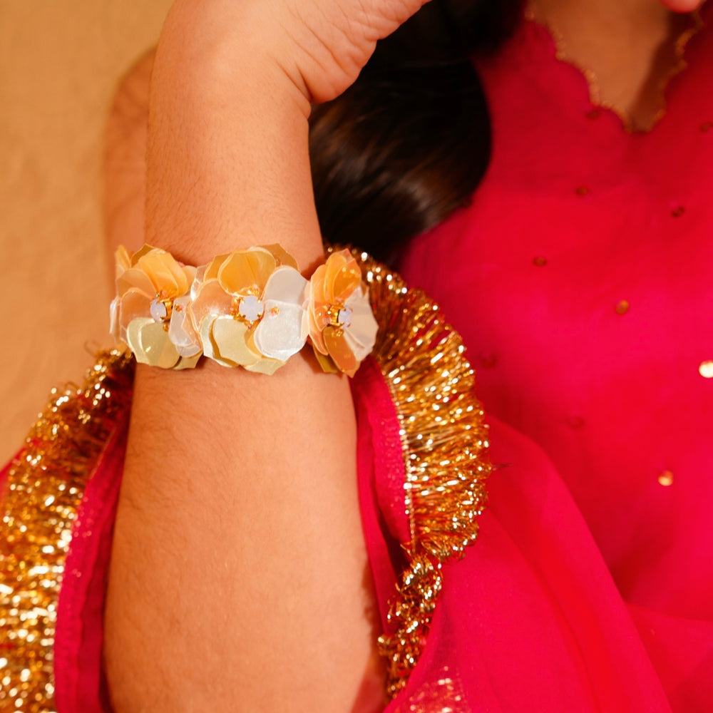 Handmade Bela petals bracelet for Diwali ethnic wear