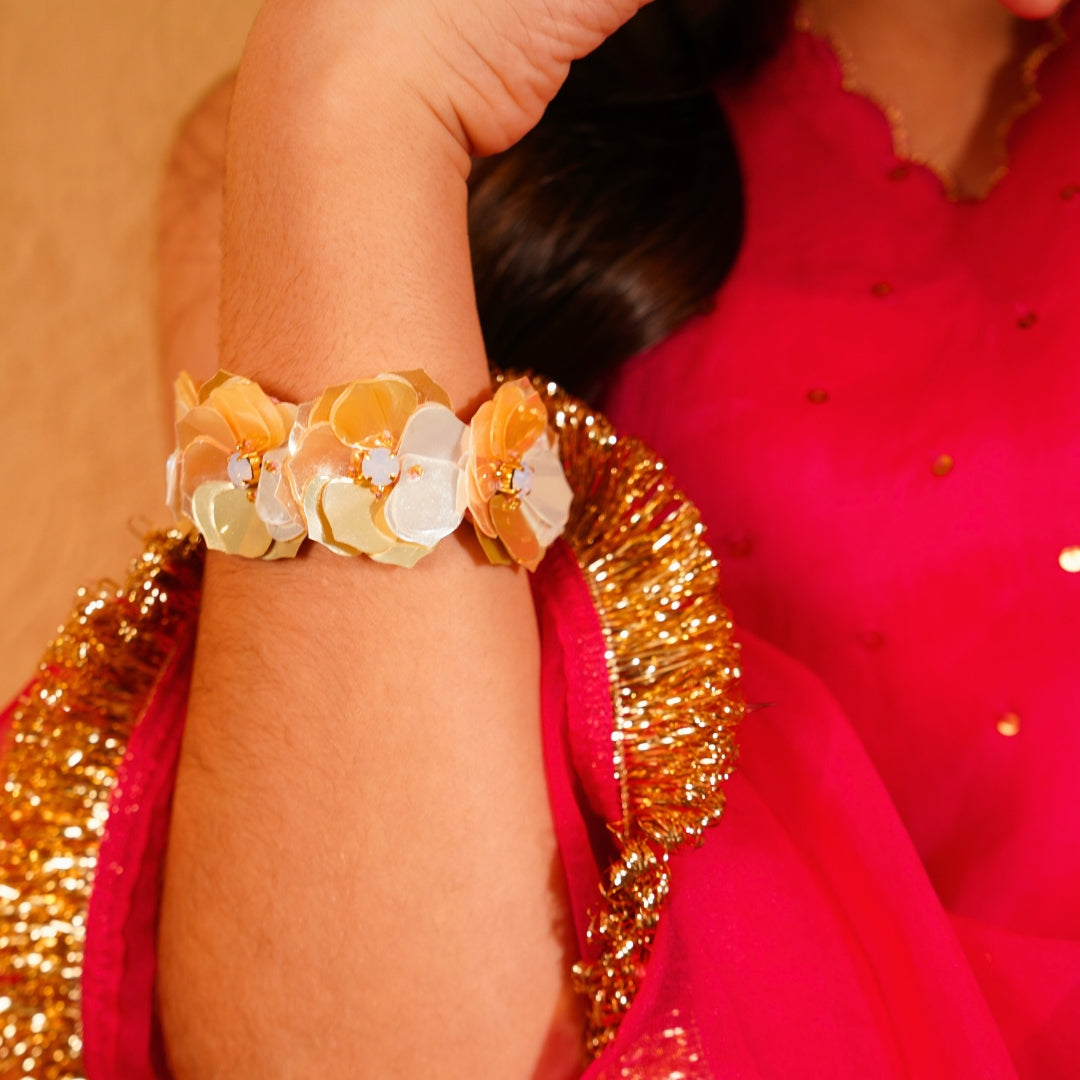 Handmade Bela petals bracelet for Diwali ethnic wear