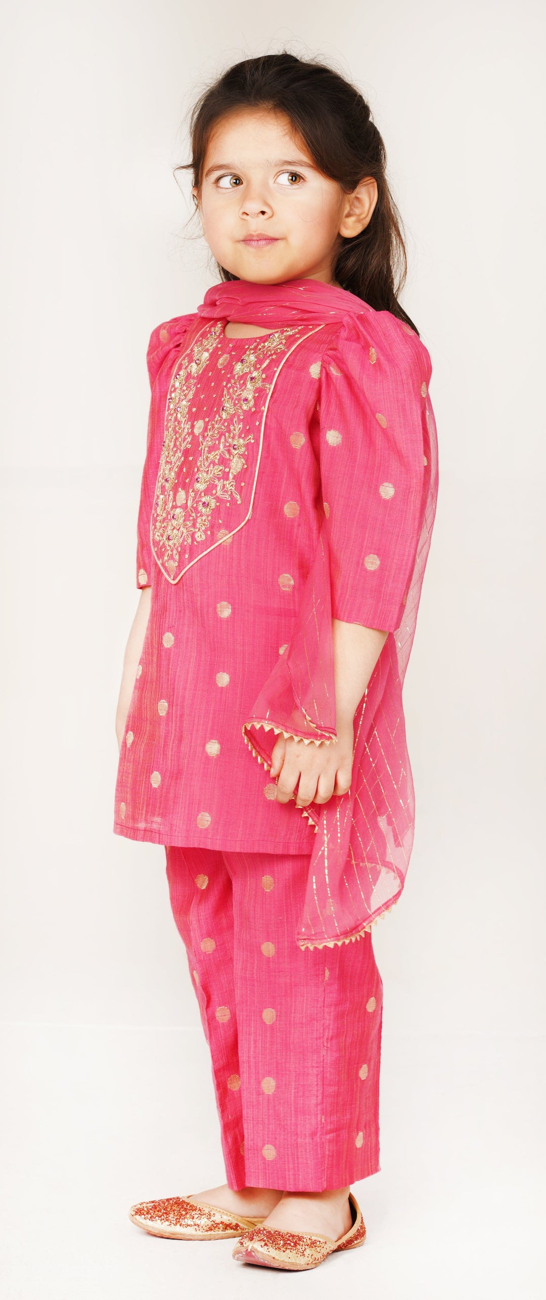 Fuschia pink festive wear salwar suit for girls for Singapore celebrations