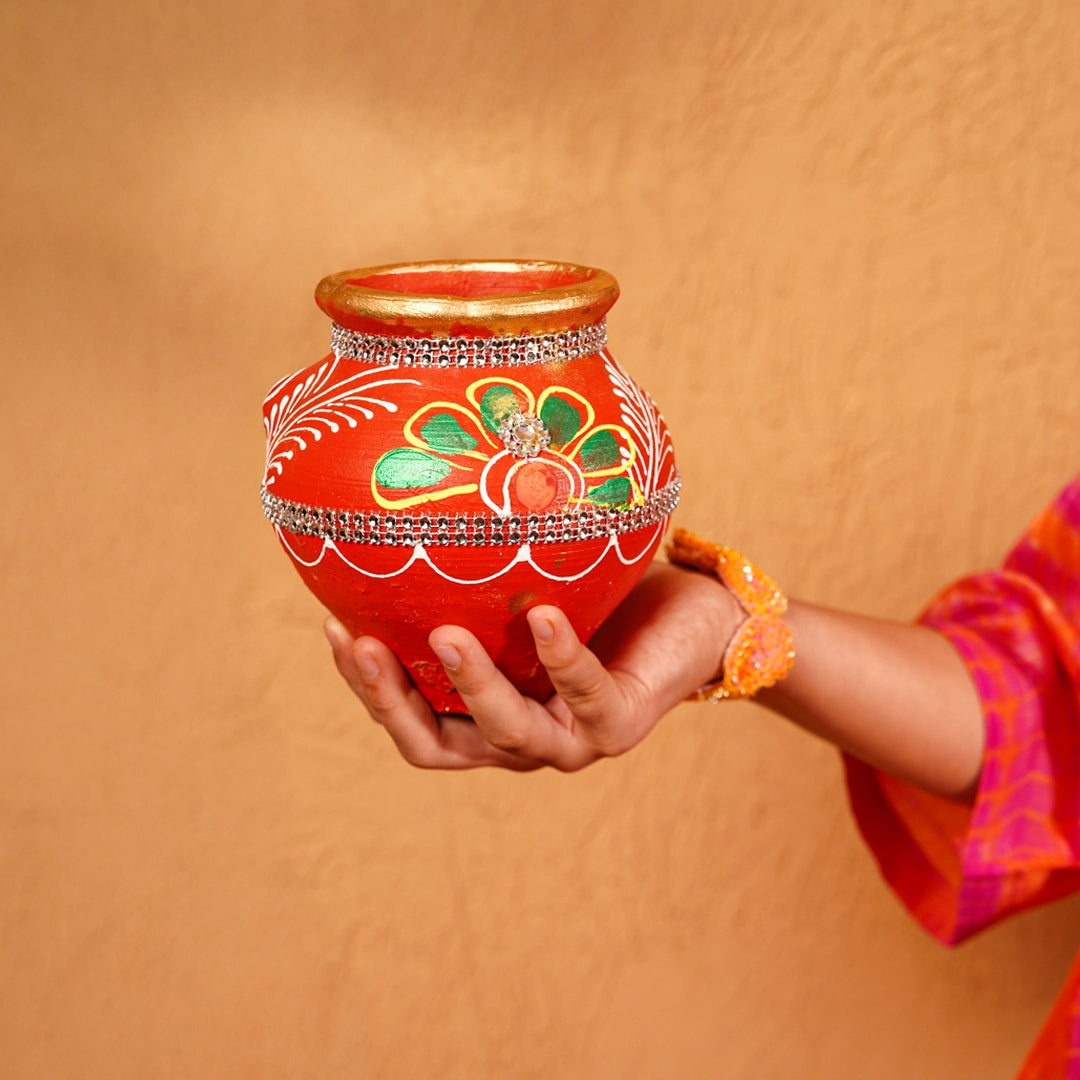 Vibrant pink-orange sequin bracelet – perfect for Diwali celebrations with ethnic dresses