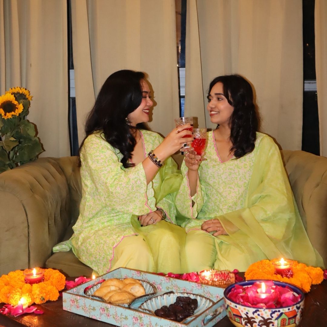 Green farshi salwar set for girls for Navratri garba in Ahmedabad