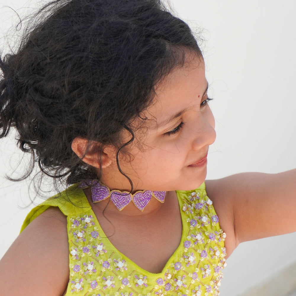 Ethnic festive lilac choker for kids girls teens to complete lehenga suit or sharara look