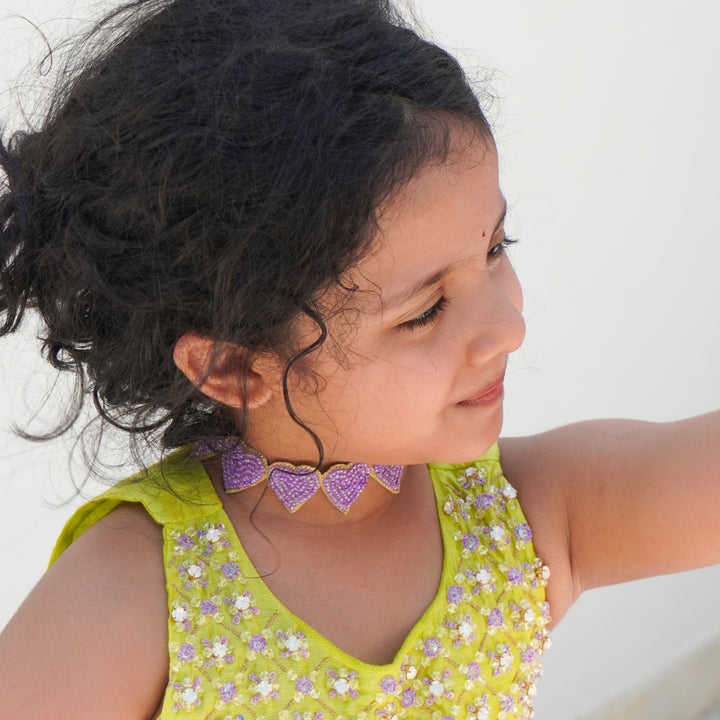Ethnic festive lilac choker for kids girls teens to complete lehenga suit or sharara look