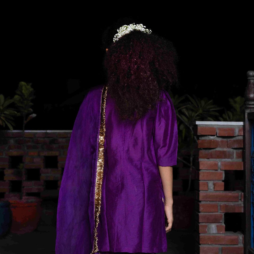 Handcrafted purple salwar kameez for girls designer traditional wear UAE Singapore