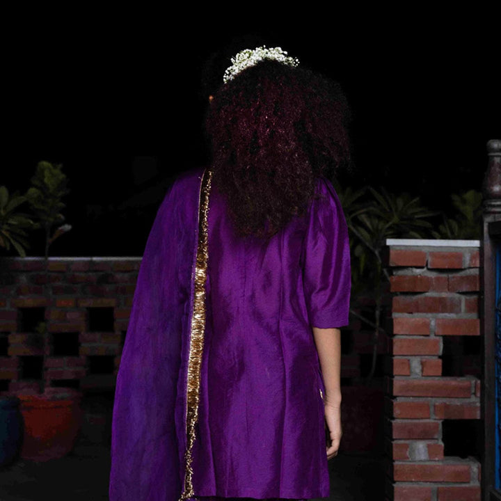 Handcrafted purple salwar kameez for girls designer traditional wear UAE Singapore