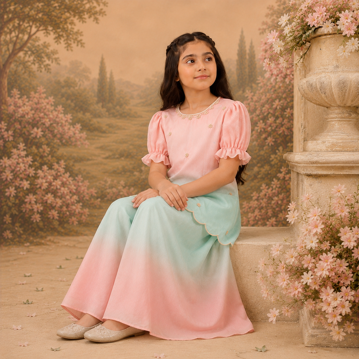 Ombre Pearl — Chanderi Sharara Set