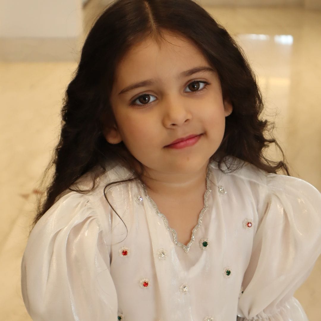 Luxury Christmas white tunic for girls Gurgaon