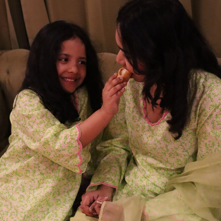 Luxury green printed farshi salwar for girls for posh Delhi weddings