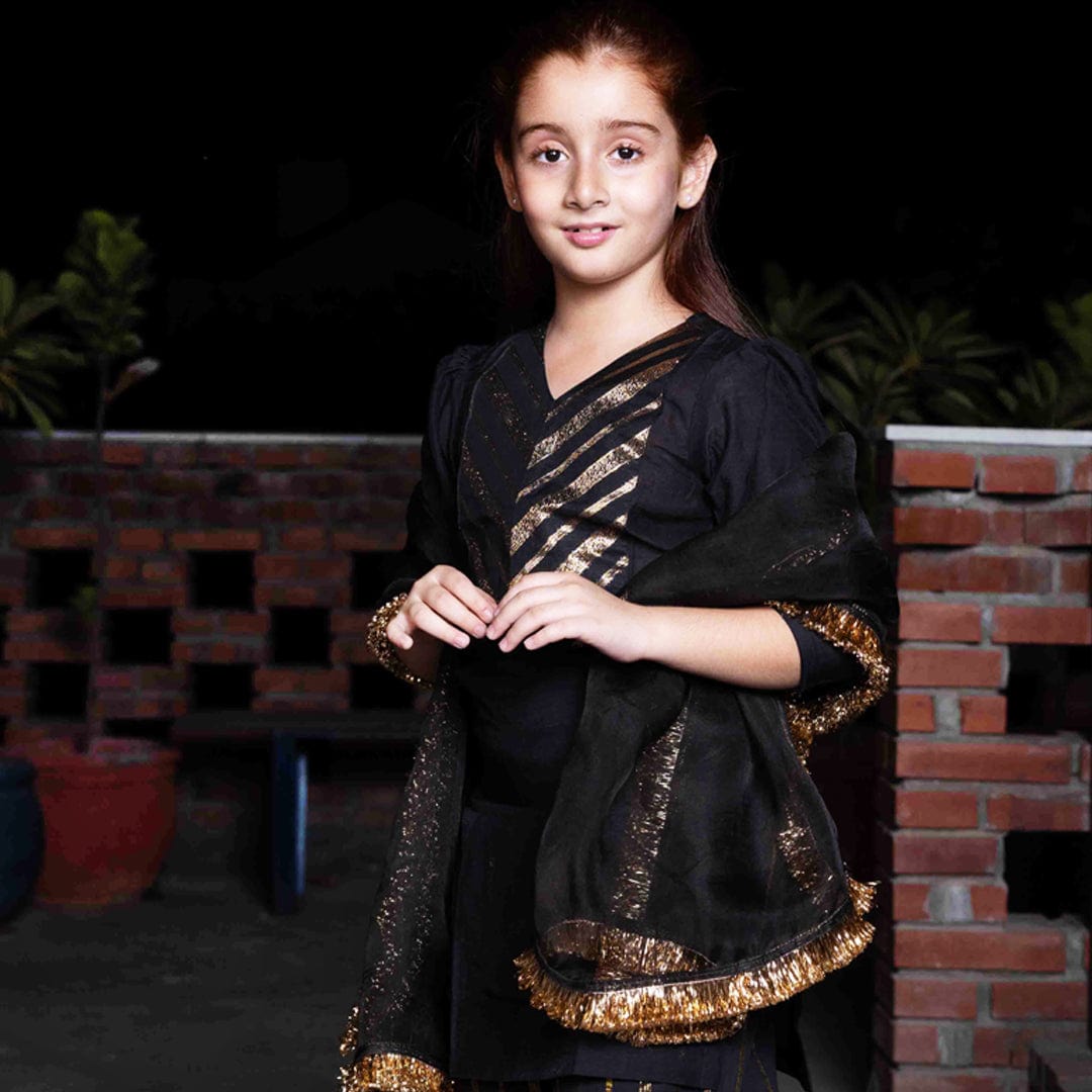 Luxury kids black suit salwar festive ethnic outfit Saudi Arabia Dubai