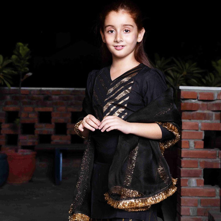 Luxury kids black suit salwar festive ethnic outfit Saudi Arabia Dubai