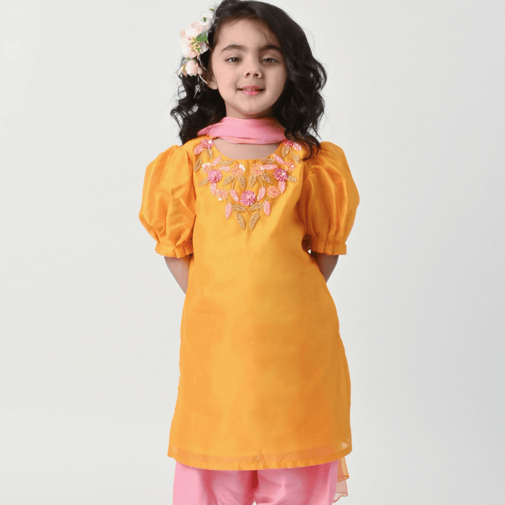 embroidered Chanderi ethnic wear for girls for twinning with mom in Gurgaon