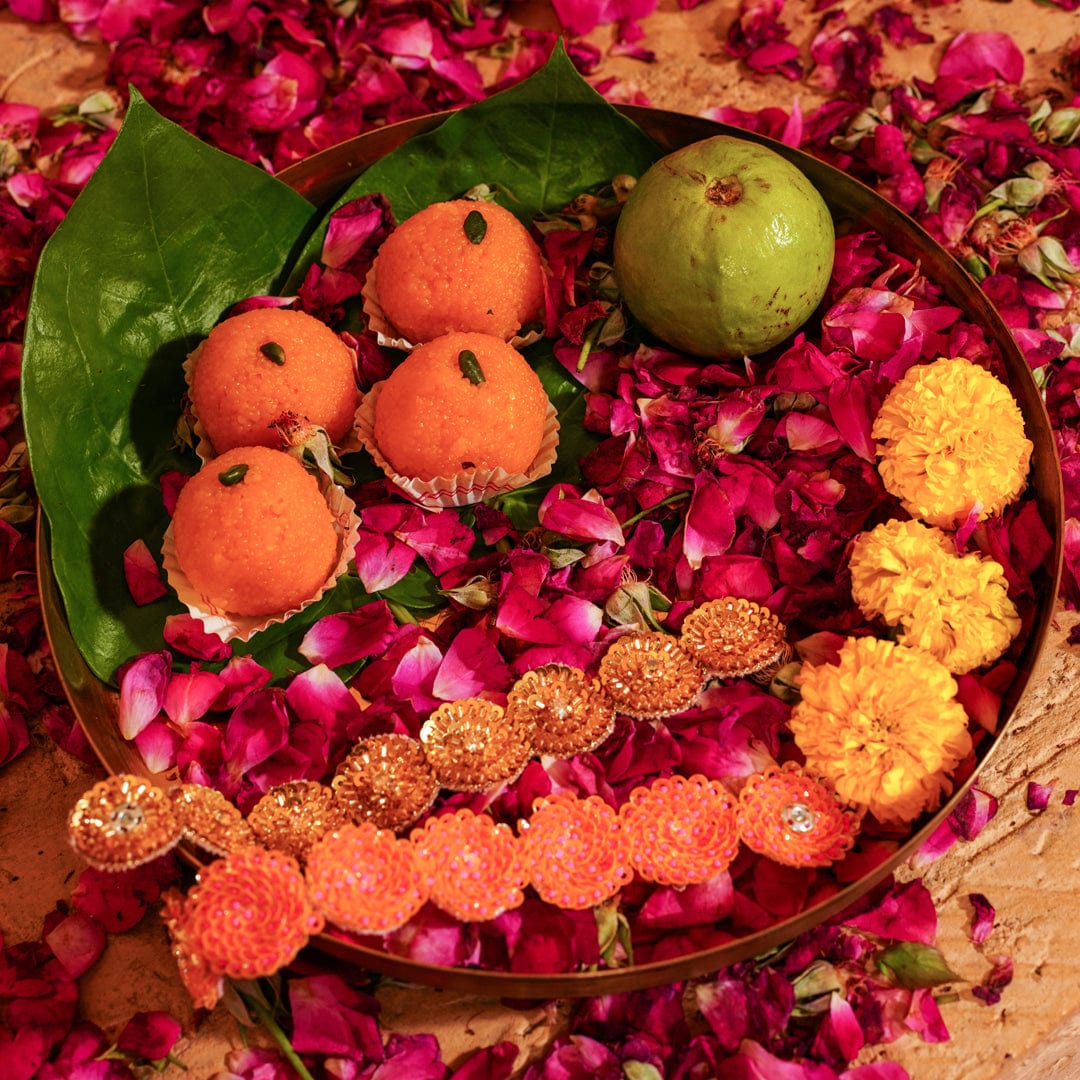 Designer bracelet ethnic accessory orange pink sequins for weddings