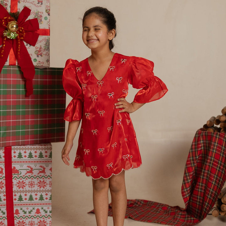 Luxury red tunic for girls for holiday celebrations in South Delhi