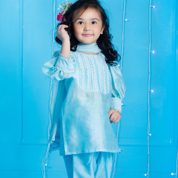 Luxury sky blue suit salwar for girls for Indian wedding in South Delhi