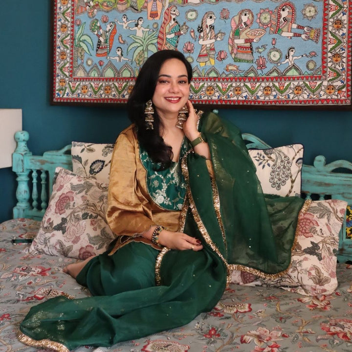 Luxury brunch mom daughter ethnic outfit in Delhi