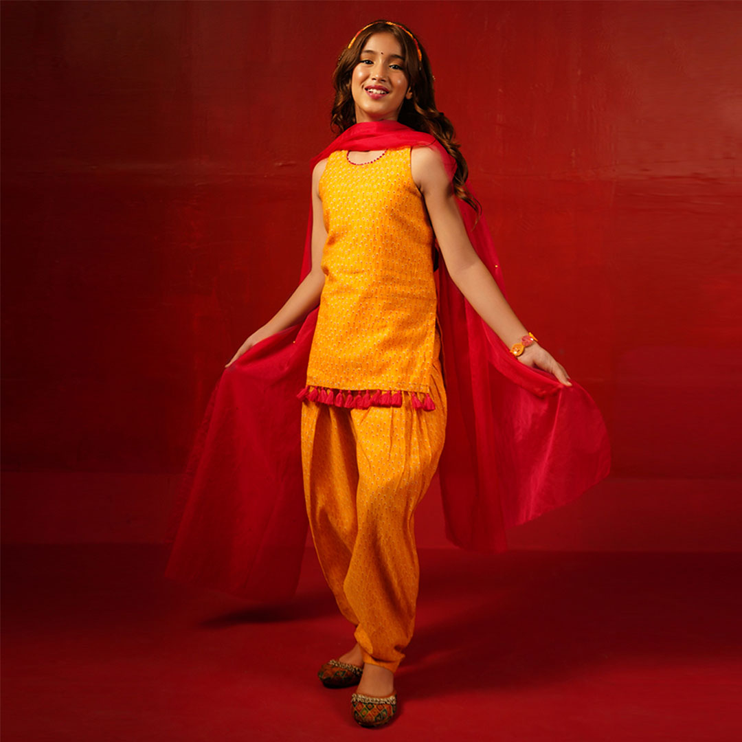Pure Chanderi floral suit salwar for Navratri celebrations in Ahmedabad