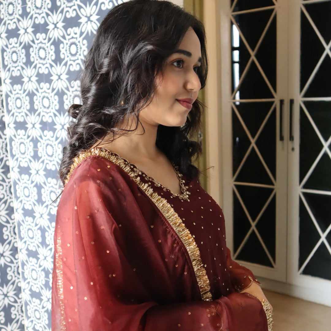 Navratri night celebration chocolate wine Farshi salwar