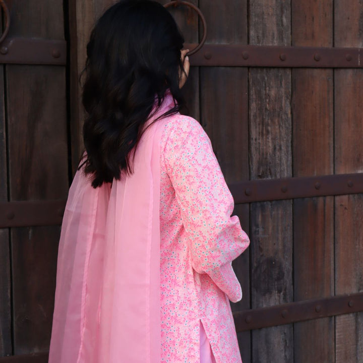Pink festive farshi salwar set for girls for Eid in Dubai