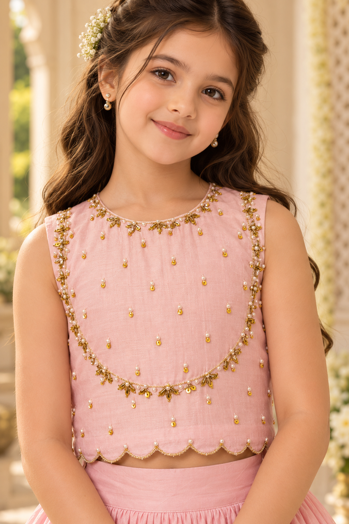 Gulabi choli lehenga for girls
