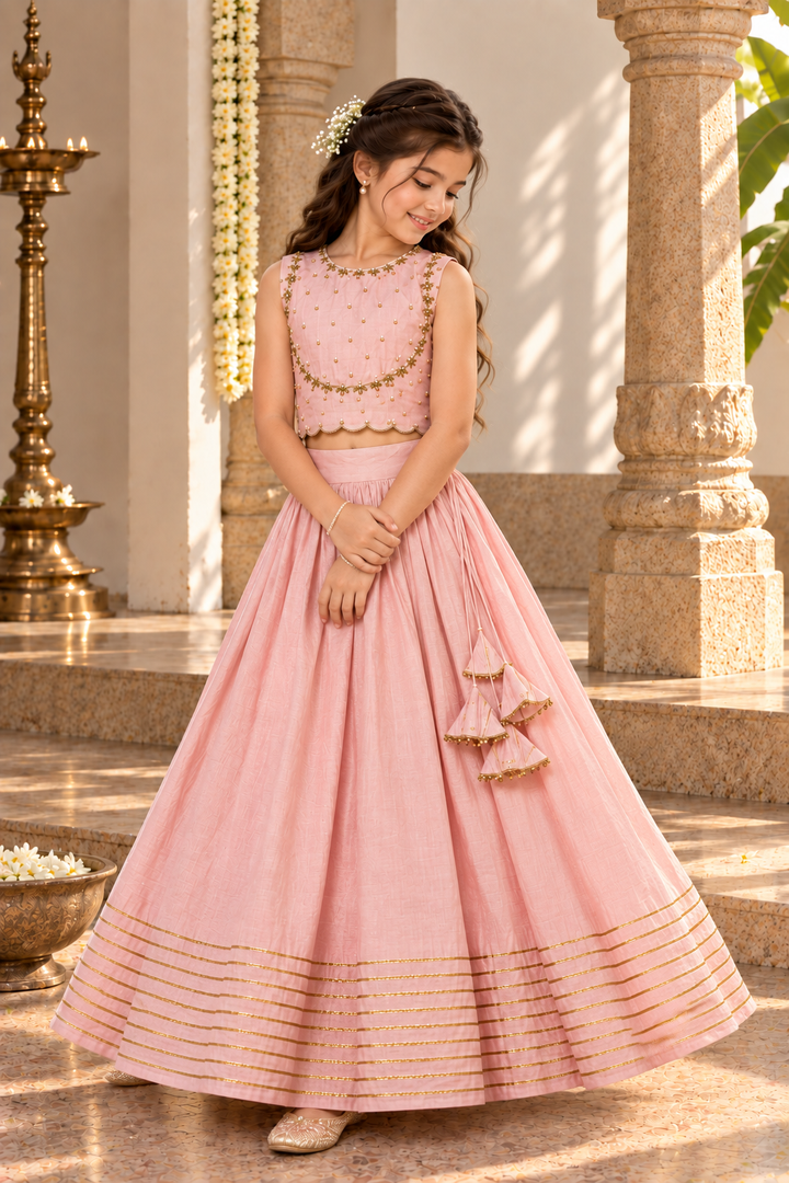 Gulabi choli lehenga for girls