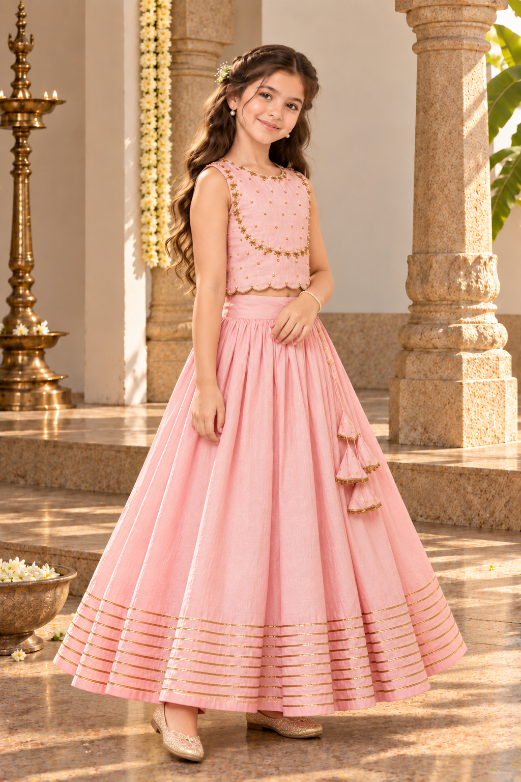 Gulabi choli lehenga for girls