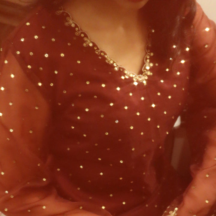 Premium chocolate wine ethnic suit for Eid and Diwali