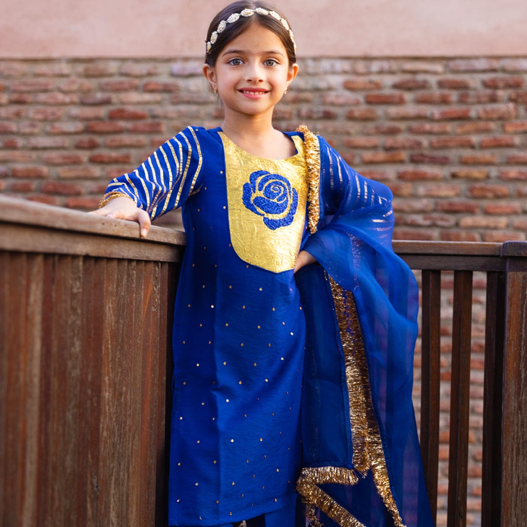 Premium luxury kidswear Persian blue suit salwar for girls for wedding in South Delhi